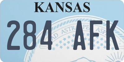 KS license plate 284AFK