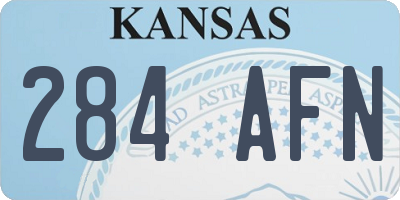 KS license plate 284AFN