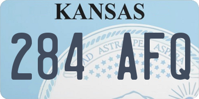 KS license plate 284AFQ