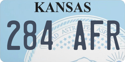 KS license plate 284AFR