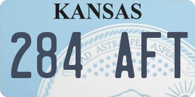 KS license plate 284AFT