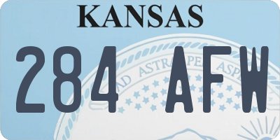 KS license plate 284AFW