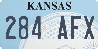 KS license plate 284AFX