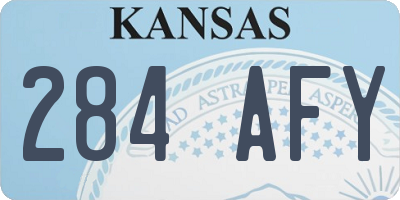 KS license plate 284AFY