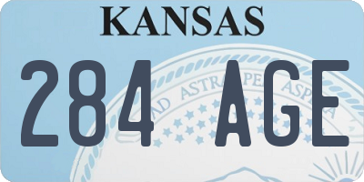 KS license plate 284AGE