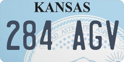 KS license plate 284AGV
