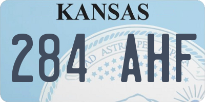 KS license plate 284AHF