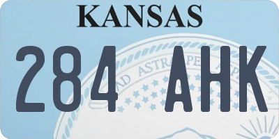 KS license plate 284AHK