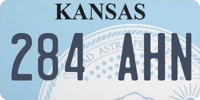 KS license plate 284AHN