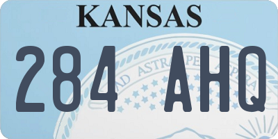KS license plate 284AHQ