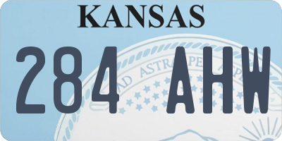 KS license plate 284AHW