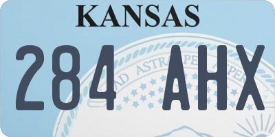 KS license plate 284AHX