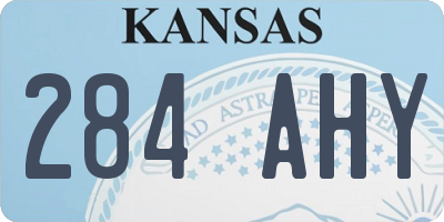 KS license plate 284AHY