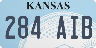 KS license plate 284AIB