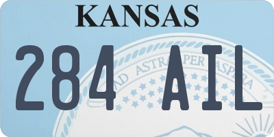 KS license plate 284AIL