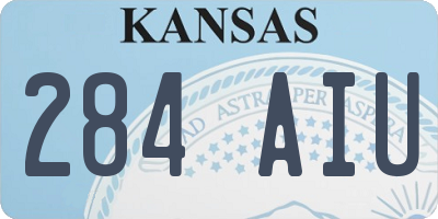 KS license plate 284AIU