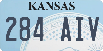 KS license plate 284AIV