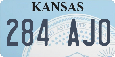 KS license plate 284AJO