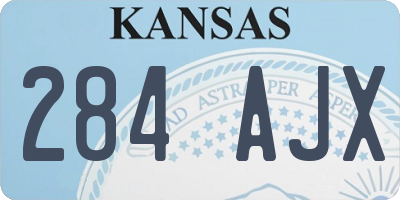 KS license plate 284AJX