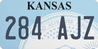 KS license plate 284AJZ