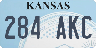 KS license plate 284AKC