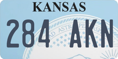 KS license plate 284AKN