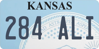 KS license plate 284ALI