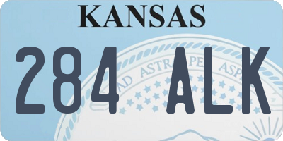 KS license plate 284ALK
