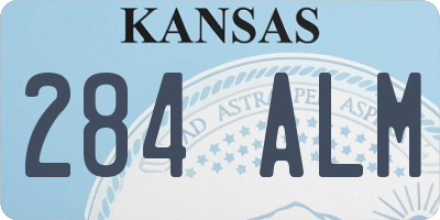 KS license plate 284ALM