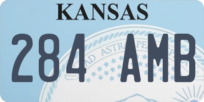 KS license plate 284AMB