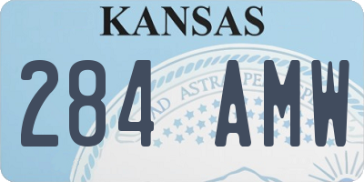 KS license plate 284AMW