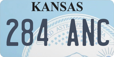 KS license plate 284ANC