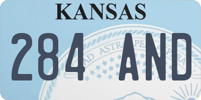 KS license plate 284AND