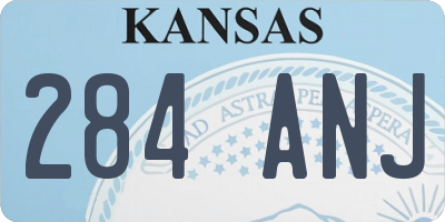 KS license plate 284ANJ