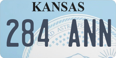 KS license plate 284ANN