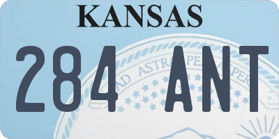 KS license plate 284ANT