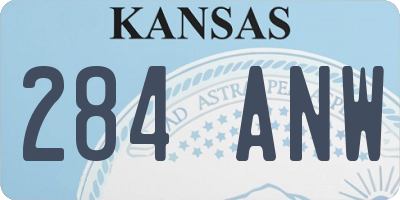 KS license plate 284ANW