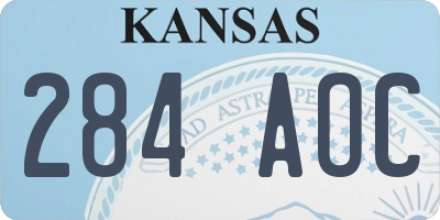 KS license plate 284AOC