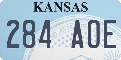 KS license plate 284AOE