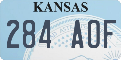 KS license plate 284AOF