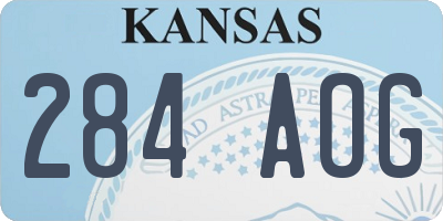 KS license plate 284AOG