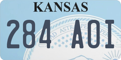 KS license plate 284AOI