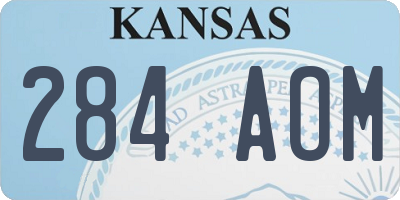 KS license plate 284AOM