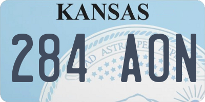 KS license plate 284AON