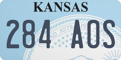 KS license plate 284AOS