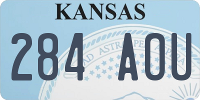 KS license plate 284AOU