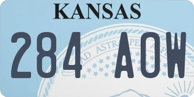 KS license plate 284AOW