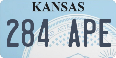 KS license plate 284APE