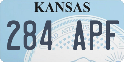 KS license plate 284APF