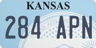 KS license plate 284APN